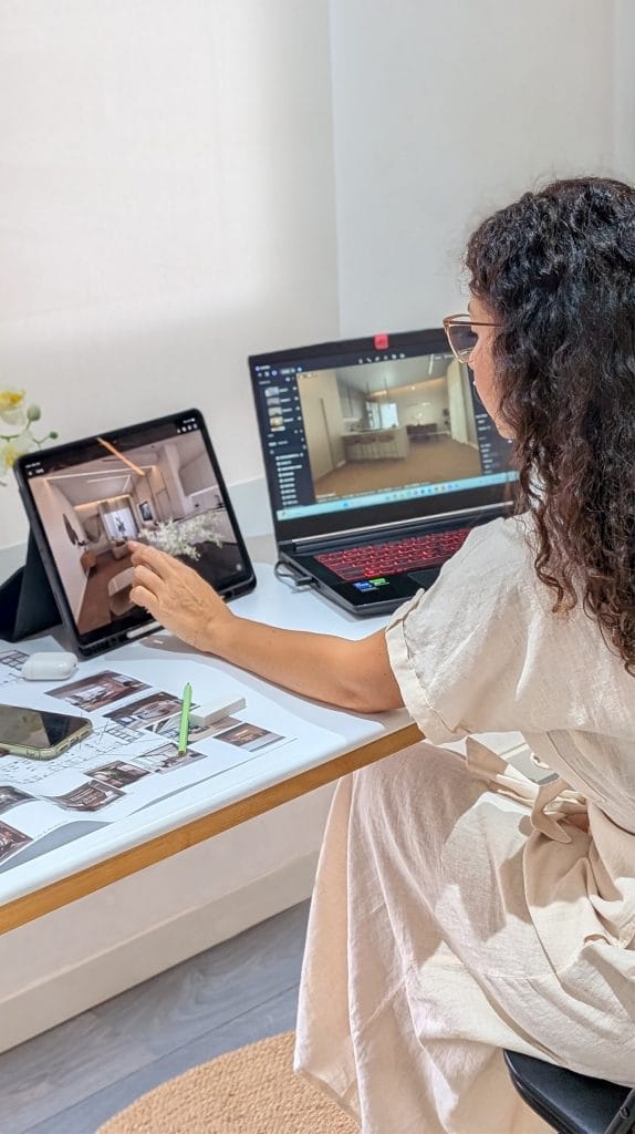 Carmen Belardo, architetto e interior designer lavorando