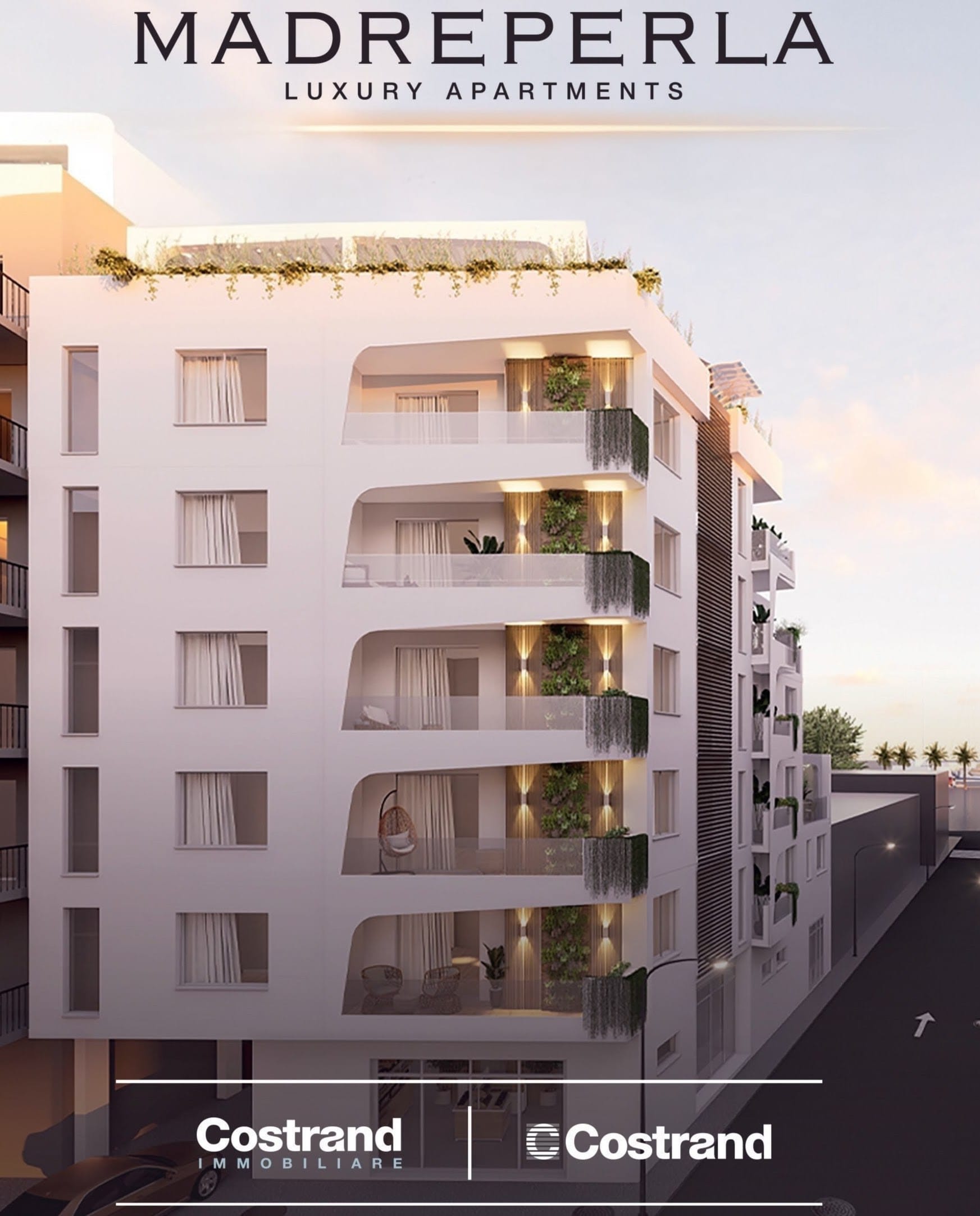 Render brochure — edificio Madreperla di Carmen Belardo