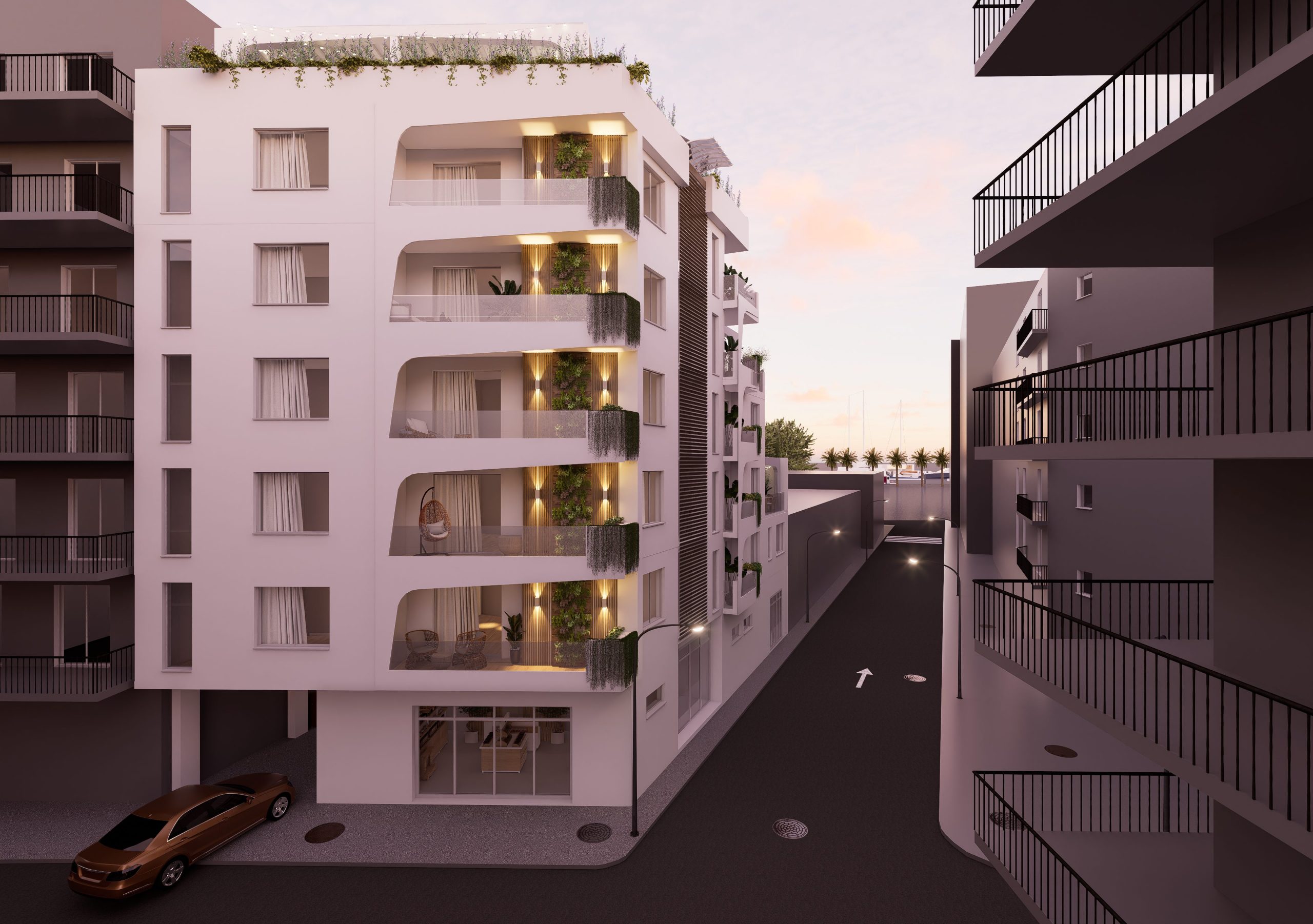 White Residential Building